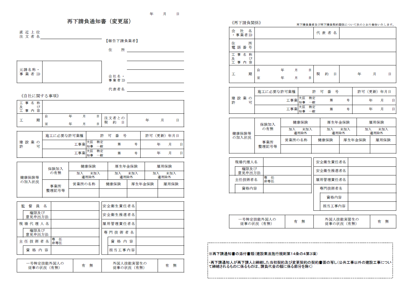 再下請負通知書の全体像