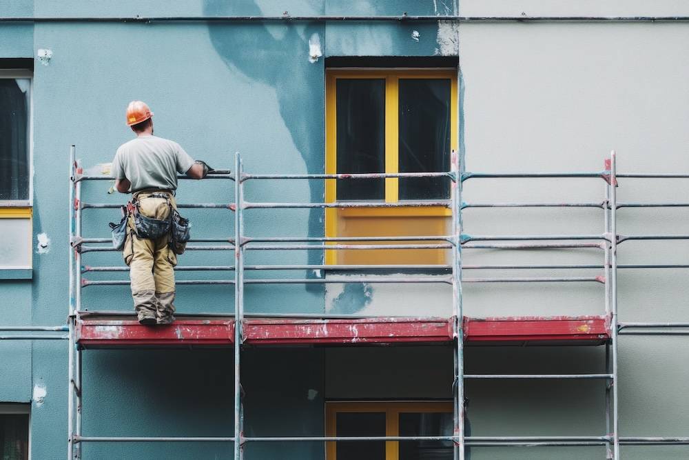 「張り出し足場」とは建物から突き出たベランダのような足場