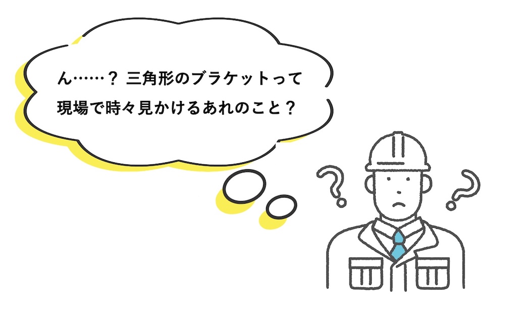 ちょうど壁に取り付けたブラケット（棚受け）の上に棚板を載せるように、キャットウォークの持ち送り（水平方向のフレーム）の上に足場板を載せることで、足場を設けます。